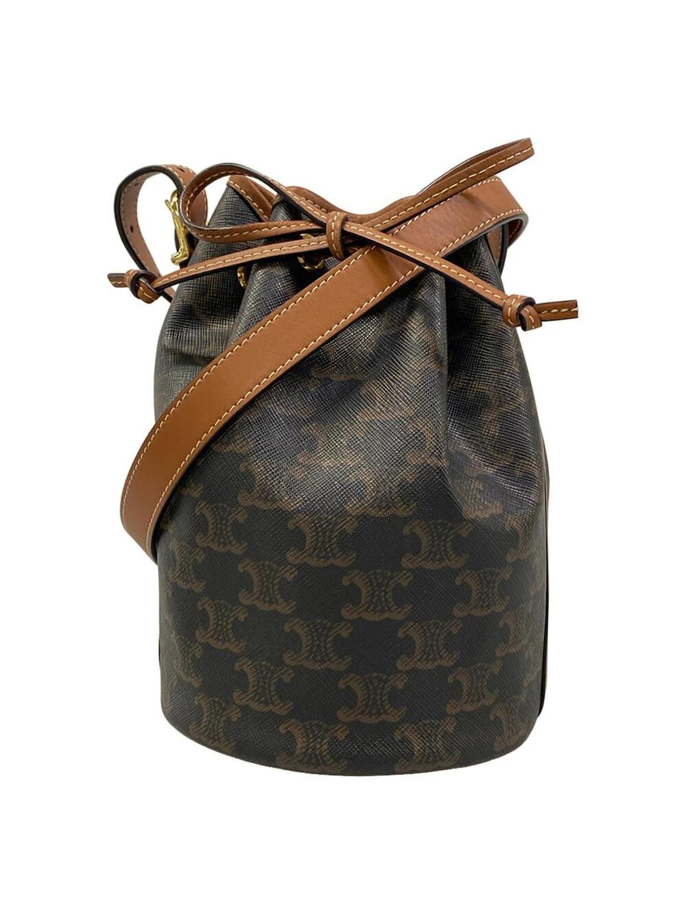 Celine Small Drawstring Bag Tan(Black #373897C12B